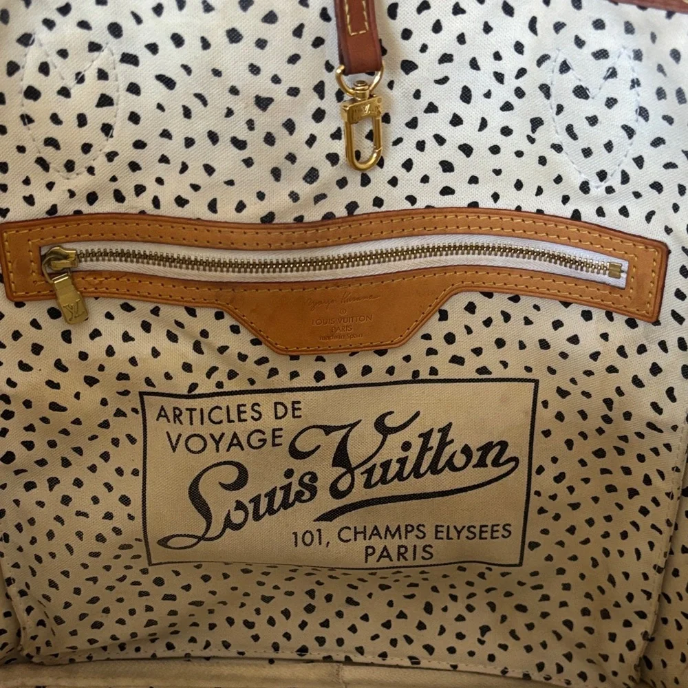 Louis Vuitton Yayoi Kusama Limited Neverfull Waves Dot Brown White Monogram Tote - Picture 10 of 17